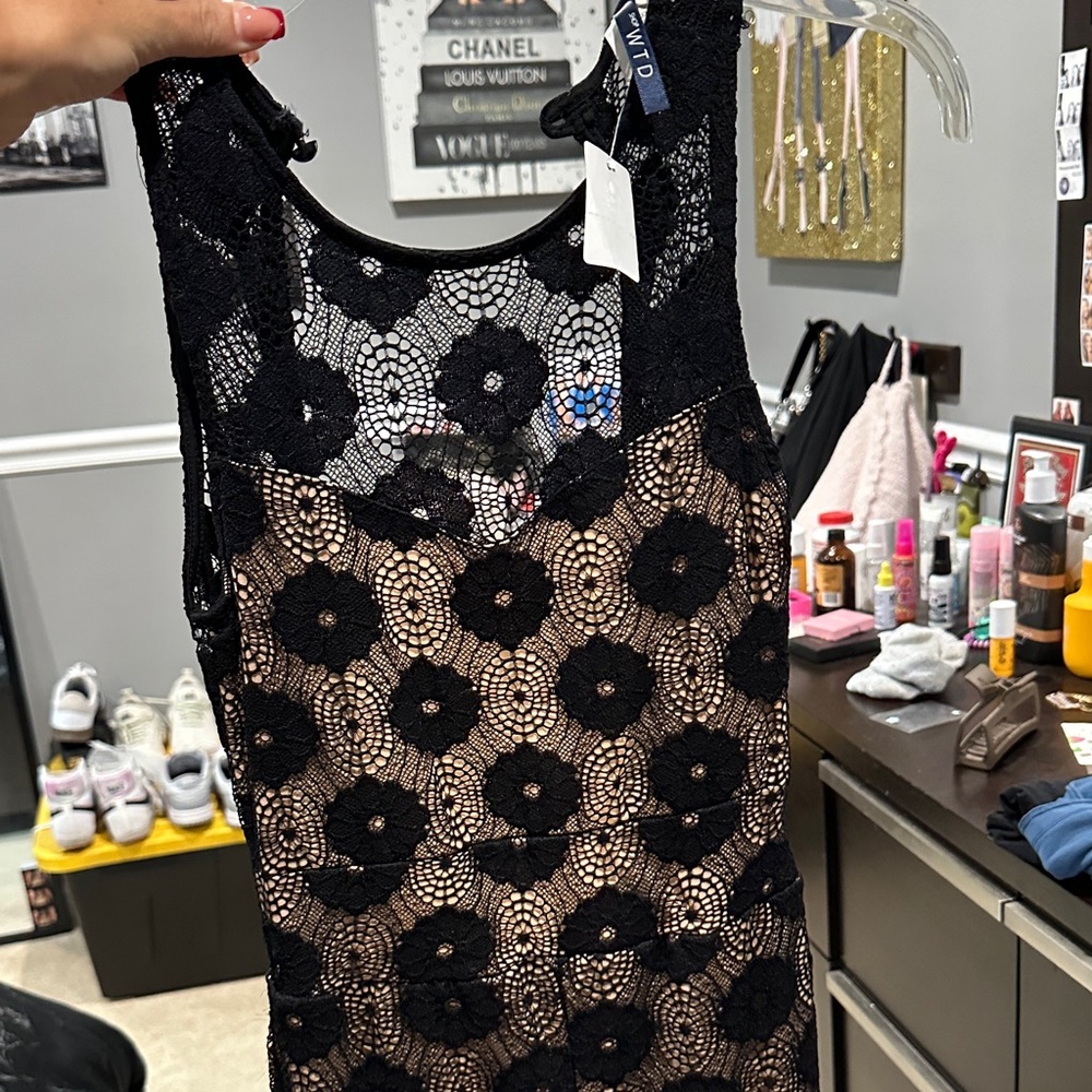 Black Lace Floral Romper